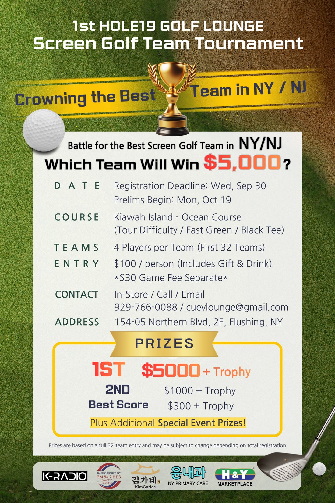 HOLE19 Screen Golf Team Tournament poster